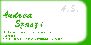 andrea szaszi business card